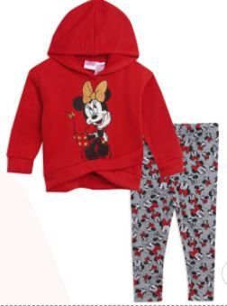 Photo 1 of Disney Minnie Mouse Baby Girls' 2-Piece Fleece Ruffle Hoodie & Legging Set Red
SIZE 5T