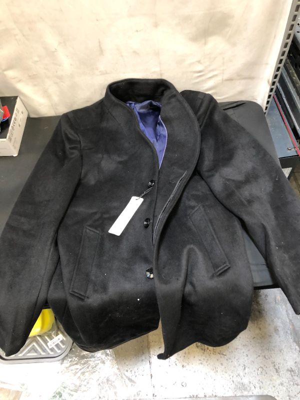 Photo 4 of Chouyatou Men's Classic Notched Collar Double Breasted Wool Blend Pea Coat
SIZE XL 