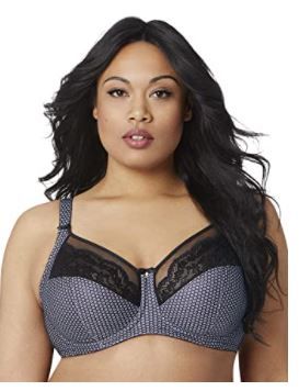 Photo 1 of Bramour by Glamorise Women's Full Figure Plus Size Luxury Underwire Back Close Sheer Lace Bra-Soho #7004 40D