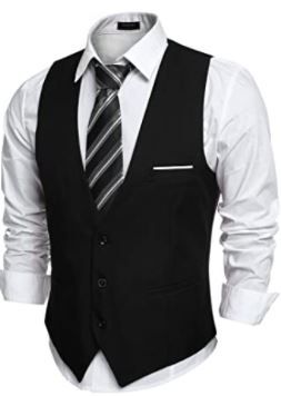 Photo 1 of Coofandy Men's V-Neck Sleeveless Slim Fit Jacket Casual Suit Vests SIZE SMALL