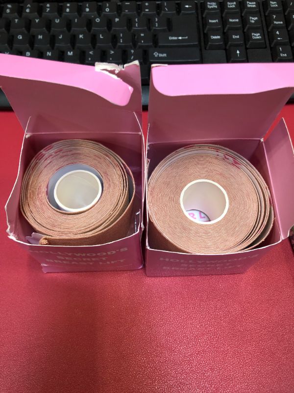 Photo 2 of 2 PACK - PERKY GIRLS TAPE Instant Breast Lift - Adhesive Pushup Tape | A Cup to DD and Plus Size | with Reusable Premium Silicone Nipple Covers (Nude Single Pack)
SOME OF THE TAPE HAS BEEN USED 