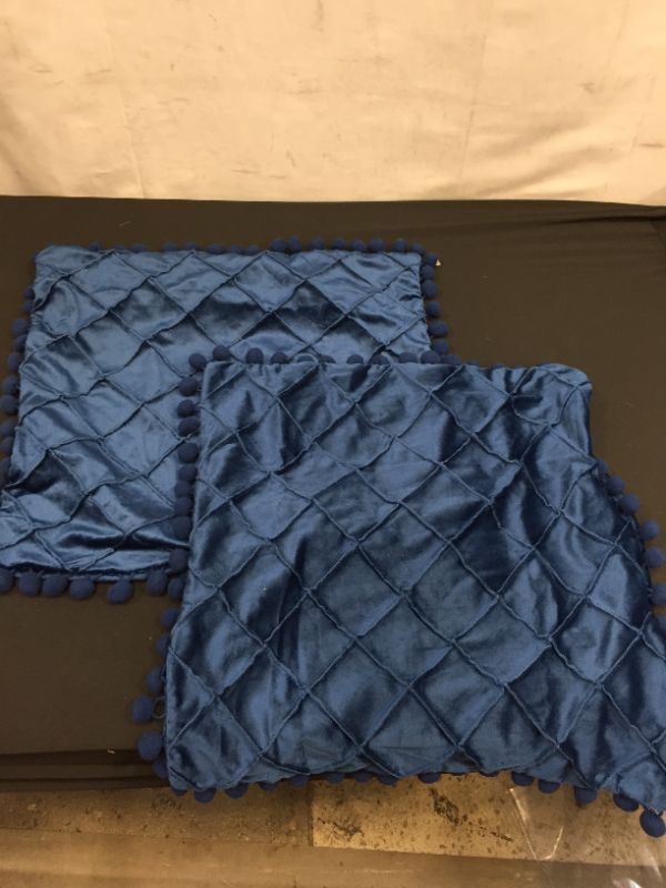 Photo 1 of boho 2 pcs set 18"X18" blue pillow case covers 