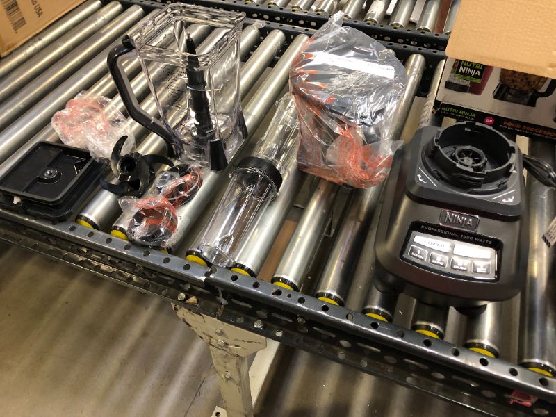 Photo 1 of Ninja BL770 Mega Kitchen System, 1500W, 4 Functions for Smoothies, Processing, Dough, Drinks & More, with 72-oz.* Blender Pitcher, 64-oz. Processor Bowl, (2) 16-oz. To-Go Cups & (2) Lids, Black
OUT OF BOX ITEMS 