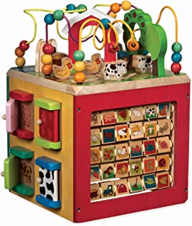 Photo 1 of Battat – Wooden Activity Cube – Discover Farm Animals Activity Center for Kids MAJOR DAMAGES TO BOARD, MISSING PIECES, PARTS ONLY