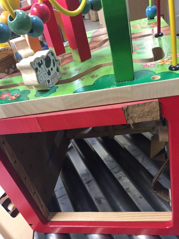 Photo 3 of Battat – Wooden Activity Cube – Discover Farm Animals Activity Center for Kids MAJOR DAMAGES TO BOARD, MISSING PIECES, PARTS ONLY