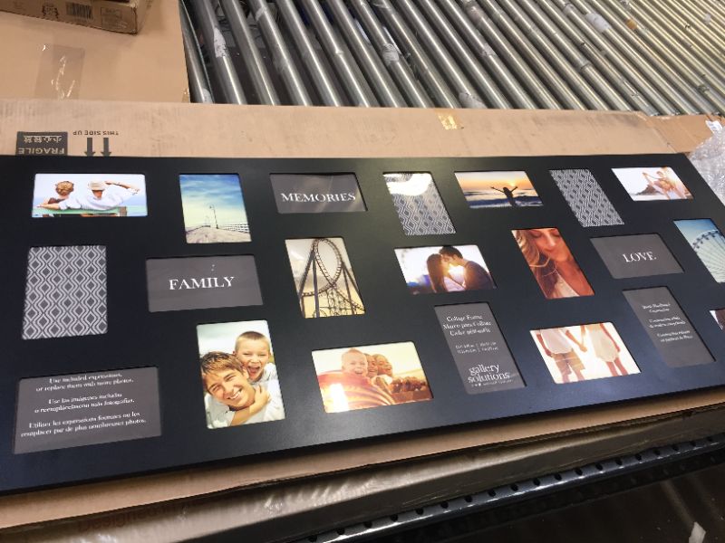 Photo 1 of Gallery Solutions 10FW149E 19" x 48" Wall Hanging Picture, Holds 21 Photos Collage Frame, 4" x 6", Black