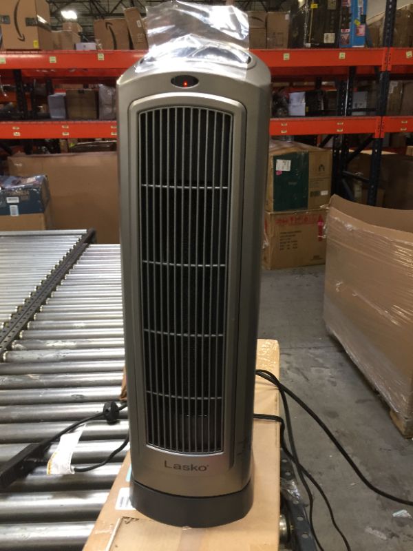 Photo 4 of Lasko 755320 Ceramic Space Tower Heater, 8.5?L x 7.25?W x 23?H, Silver
