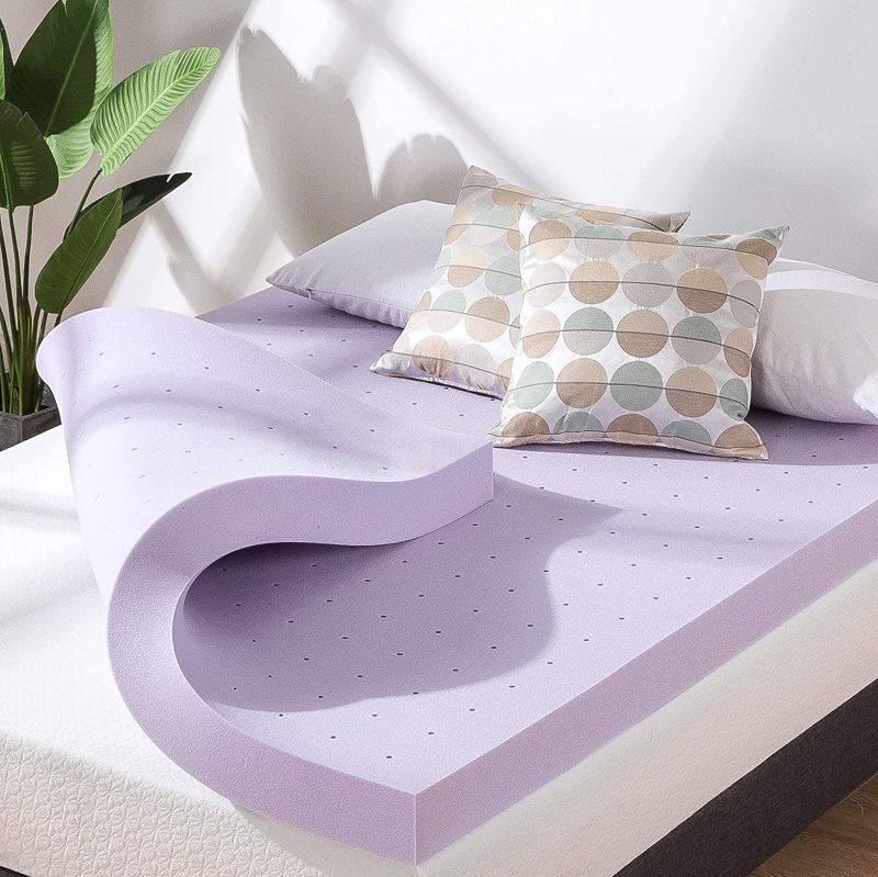 Photo 1 of Best Price Mattress 4 Inch Ventilated Memory Foam Mattress Topper with Soothing Lavender Infusion, CertiPUR-US Certified, Queen
