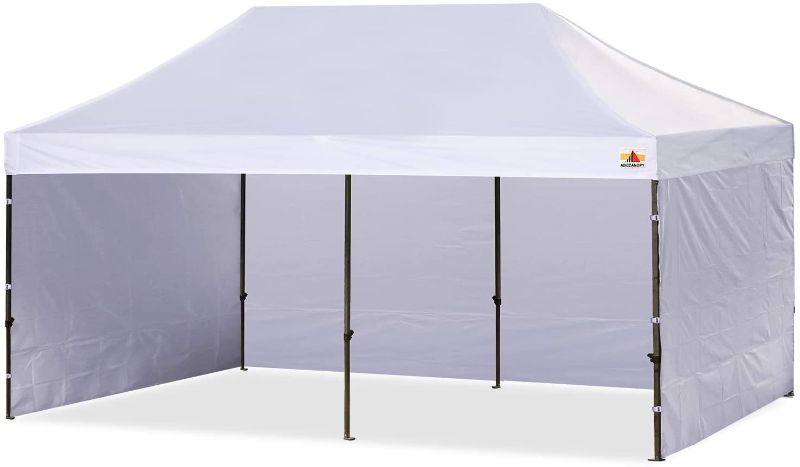 Photo 1 of ABCCANOPY Heavy Duty Ez Pop up Canopy Tent with Sidewalls 10x20, White
