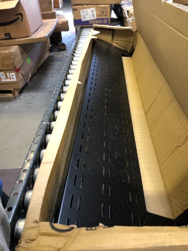 Photo 1 of Stand Up Desk Store Under Desk Cable Management Tray Black Horizontal Computer Cord Raceway and Modesty Panel (Black, 51")
