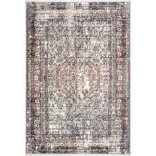 Photo 1 of Charvi Distressed Medallion Fringe Multi 8;10 ft. x 13 ft. Area Rug