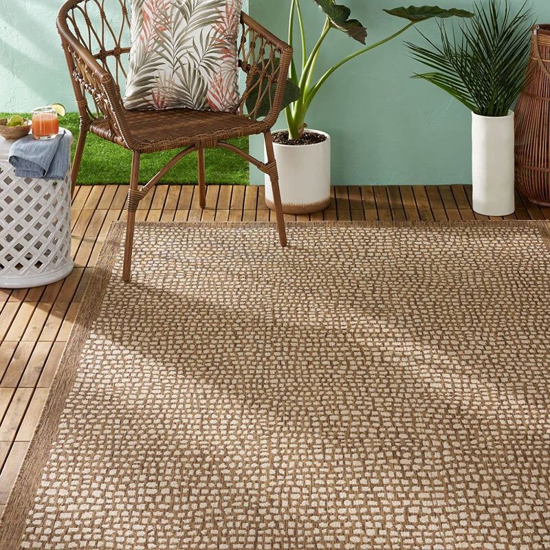 Photo 1 of 5'3" x 7'3" Marlin Indoor/Outdoor Rug Brown - Tommy Bahama