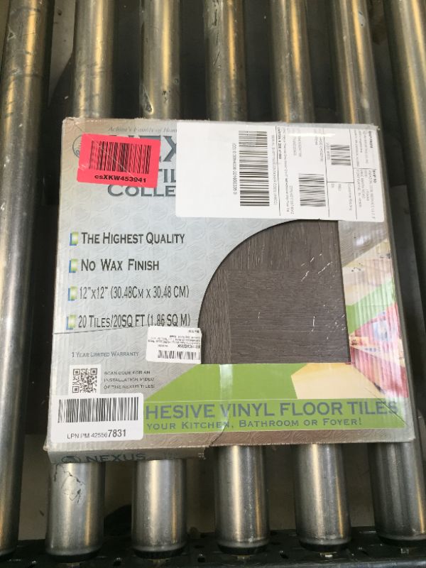 Photo 2 of Achim Home Furnishings FTVWD22920 Nexus Self Adhesive 20 Vinyl Floor Tiles, 12" x 12", Charcoal Grey Wood, Piece
