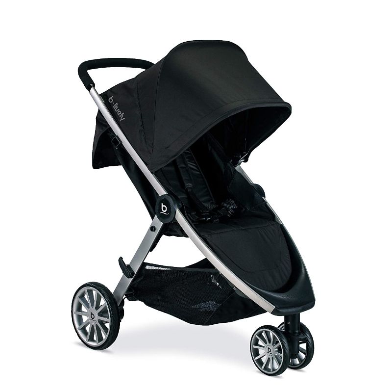 Photo 1 of Britax B-Lively Lightweight Stroller, Raven - One Hand Fold, Large UV50+ Canopy, All Wheel Suspension
