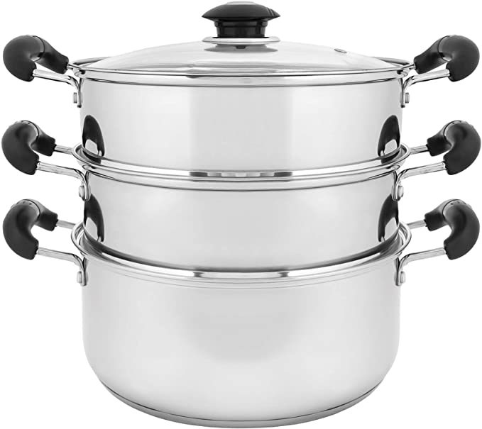 Photo 1 of Concord 30 CM Stainless Steel 3 Tier Steamer Pot Steaming Cookware - Triply Bottom
