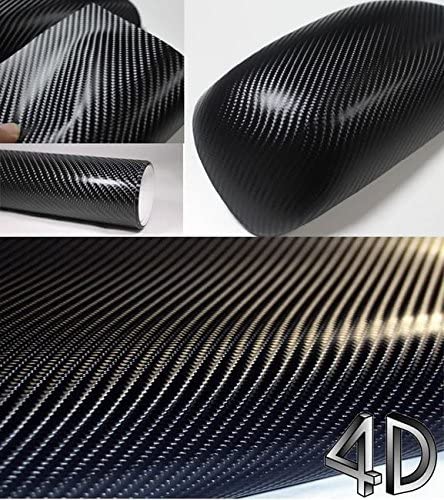 Photo 1 of 4D Black Carbon Fiber Vinyl Wrap Sticker Air Realease Anti-Wrinkle ( 10 FT x 5 FT )