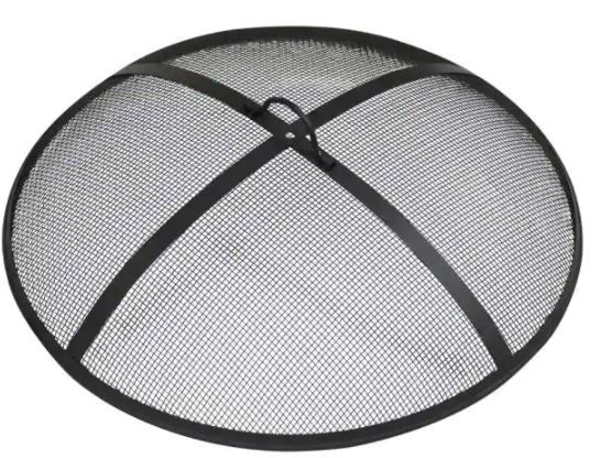 Photo 1 of 36 in. Round Black Steel Fire Pit Spark Screen
