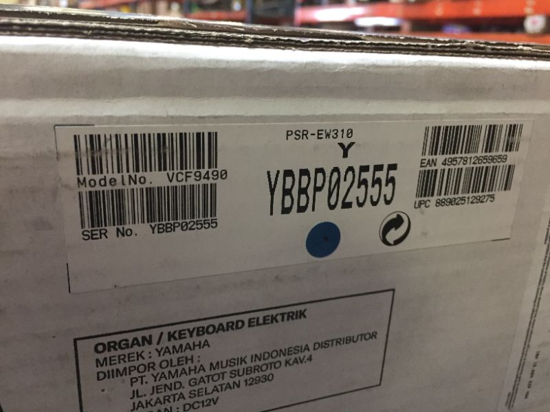 Photo 1 of YAMAHA PSREW310 76 KEY PORTABLE KEYBOARD
