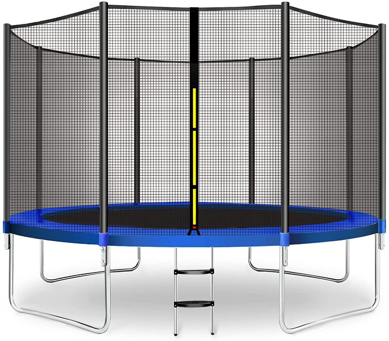 Photo 1 of CalmMax Trampoline 10FT Jump Recreational Trampolines with Enclosure Net - ASTM Approved- Combo Bounce Outdoor Trampoline for Kids Family Happy Time
