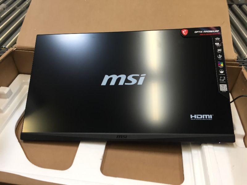 Photo 2 of MSI UHD Rapid IPS Gaming G-Sync Compatible HDR 400 1ms GTG 3840 x 2160 144Hz Refresh Rate 28" Gaming Monitor (Optix MAG281URF)
