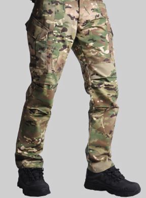 Photo 1 of Men's Hiking Cargo Pants Tactical Pants Ripstop Multi-Pockets Breathable Quick Dry Fall Winter Camo / Camouflage Bottoms for Camping / Hiking Hunting Training Desert Python Classic black CP camouflage SIZE LARGE