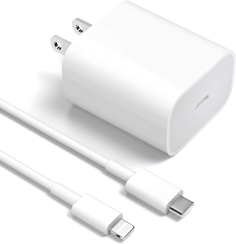 Photo 1 of ?MFi Certified? iPhone Fast Charger 20W PD Wall Charger with 6.6FT USB C to Lightning Cable Fast Charging Adapter for iPhone 13/13 Pro/13 Pro Max/12/12 Pro/12 Pro Max/11/11Pro/XS/XR 2 Pack
