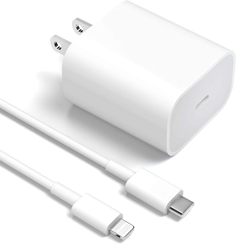 Photo 1 of ?MFi Certified? iPhone Fast Charger 20W PD Wall Charger with 6.6FT USB C to Lightning Cable Fast Charging Adapter for iPhone 13/13 Pro/13 Pro Max/12/12 Pro/12 Pro Max/11/11Pro/XS/XR 2 Pack