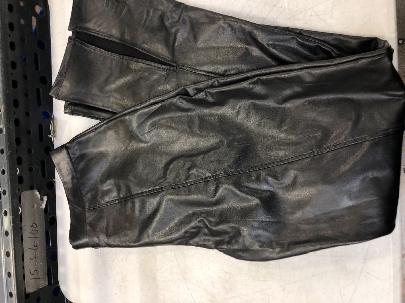 Photo 2 of WOMEN'S SLIT FRONT FAUX LEATHER FLARE PANTS - WILD FABLE™ size L