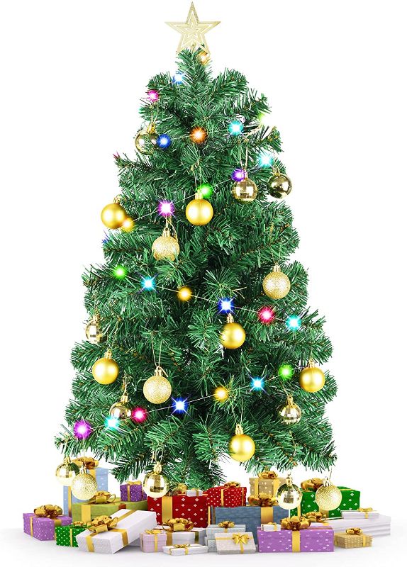 Photo 1 of DUUDO 3FT Small Christmas Tree,PVC Artificial Christmas Tree with 24PCS Christmas Ball Ornaments Star for Tabletop Christmas Tree
