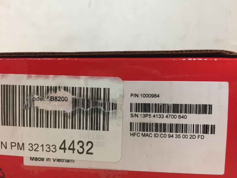 Photo 2 of **BRAND NEW FACTORY SEALED BUT OPENED FOR TAKE PICTURE** ARRIS SURFboard SB8200 DOCSIS 3.1 Gigabit Cable Modem | Approved for Cox, Xfinity, Spectrum & others | White , Max Internet Speed Plan 1000 Mbps
