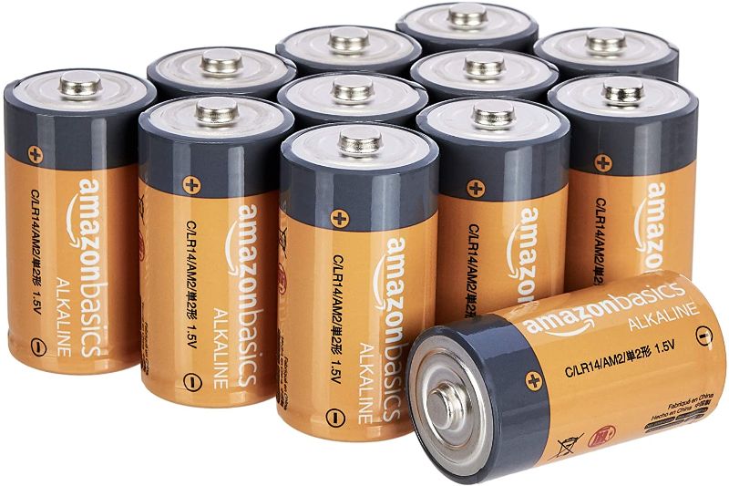 Photo 1 of Amazon Basics 12 Pack C Cell All-Purpose Alkaline Batteries, 5-Year Shelf Life, Easy to Open Value Pack