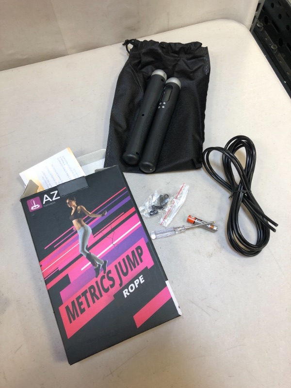 Photo 2 of AZ Concepts Metrics Exercise Jump Rope with Counter PVC Jumping Rope-Easy to Set Digital Jump Rope -Adjustable Fitness Jump Rope for Indoor & Outdoor - Calorie Counting Jump Rope -Tracks Workout
