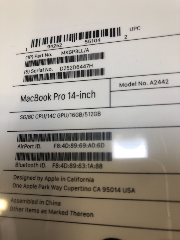 Photo 5 of 2021 Apple MacBook Pro (14-inch, Apple M1 Pro chip with 8?core CPU and 14?core GPU, 16GB RAM, 512GB SSD) - Space Gray
