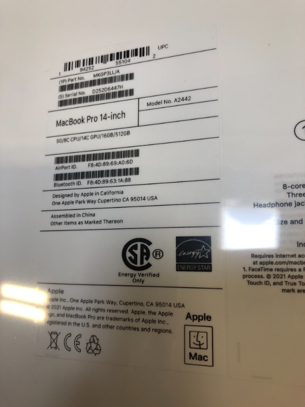Photo 3 of 2021 Apple MacBook Pro (14-inch, Apple M1 Pro chip with 8?core CPU and 14?core GPU, 16GB RAM, 512GB SSD) - Space Gray
