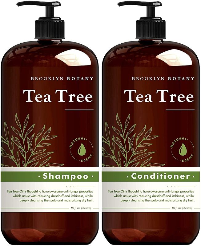 Photo 1 of Brooklyn Botany Tea Tree Oil Shampoo and Conditioner Set – Anti Dandruff Shampoo and Conditioner for Dandruff Prone and Dry Flaky Scalp – Reduce Itchiness and Irritation – Stimulate Hair Growth– 16 oz
EXP DATE - FEB 1 - 23 