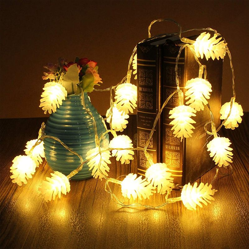 Photo 1 of LLGLTOMO 20 LED 9.8 FT Christmas Tree String Lights, Pine Cone Decor for Indoor Outdoor Party Patio Wedding Christmas Tree Garden, Multi-color
