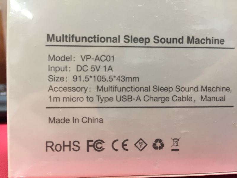 Photo 3 of --brand new factory sealed---White Noise Machine - Sleep Sound Machine and Alarm Clock, 27 Soothing Sounds with Adjustable Volume, Reachargeable Portable Sound Machine for Adults Baby, Auto Stop Theometer Hydrameter
