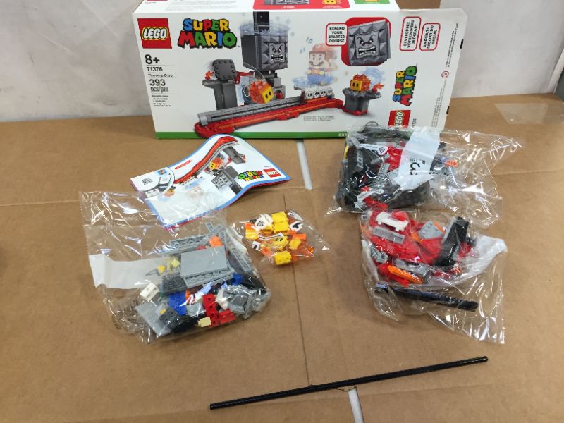 Photo 3 of --Brand new factory sealed  open for take picture--LEGO Super Mario Thwomp Drop Expansion Set 71376 Building Kit; Collectible Playset for Creative Kids to Add New Levels to Their Super Mario Starter Course (71360) Set (393 Pieces)