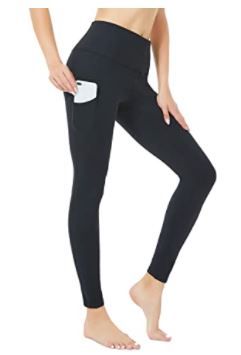 Photo 1 of SILKWORLD Fleece Lined Leggings for Women High Waist Thermal Yoga Pants with Hidden Pockets