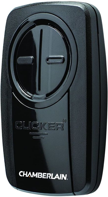 Photo 1 of Chamberlain KLIK5U-BK2 Clicker 2-Button Garage Door Opener Remote with Visor Clip, Black