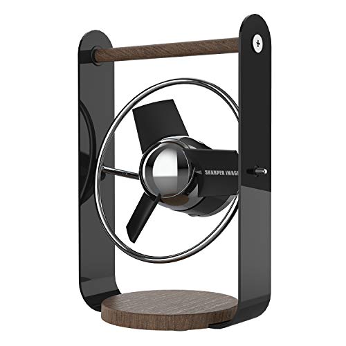 Photo 1 of Sharper Image SBV1-SI USB Fan with Soft Blades, 2 Speeds, Touch Control, Quiet Operation, 5V Wall Adapter, 6 ft. Cable, Personal, Black