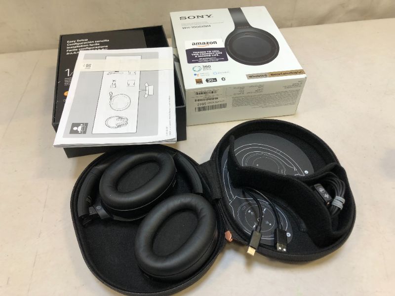Photo 1 of Sony - WH-1000XM4 Wireless Noise-Cancelling Over-the-Ear Headphones - Black
