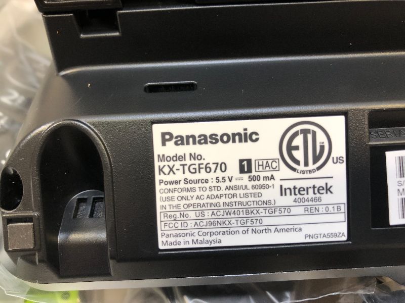 Photo 7 of Panasonic KX-TGF675 HD LINK2CELL Cordless Telephone with Digital Answering Machine  5 Handsets (BOX OPEN FOR PICTURE)