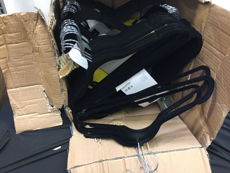 Photo 3 of AmazonBasics Velvet Suit Clothes Hangers, 100-Pack, Black