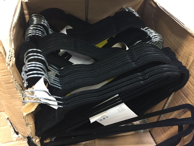 Photo 2 of AmazonBasics Velvet Suit Clothes Hangers, 100-Pack, Black