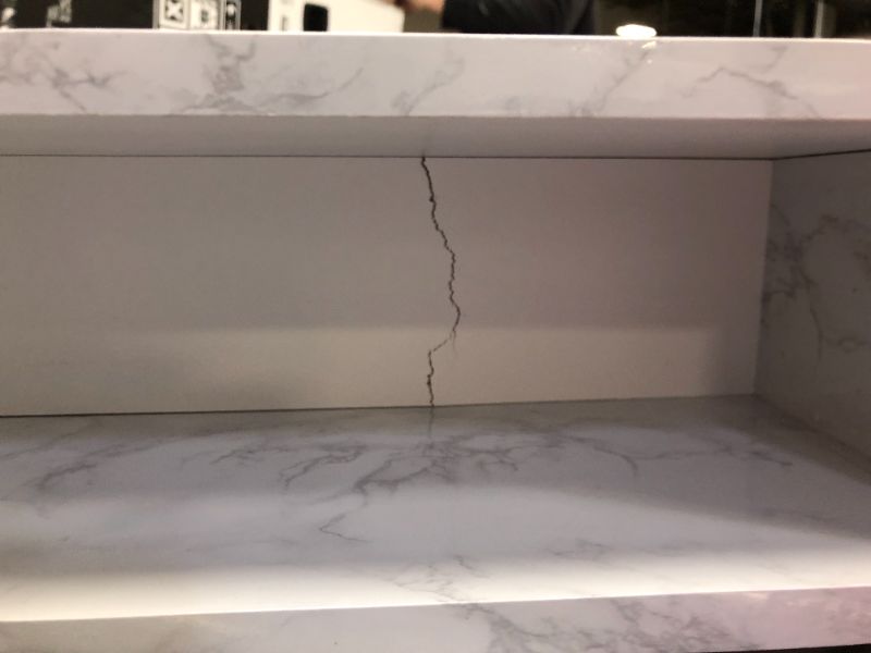 Photo 3 of Novogratz Computer Desk with Storage, White Marble
