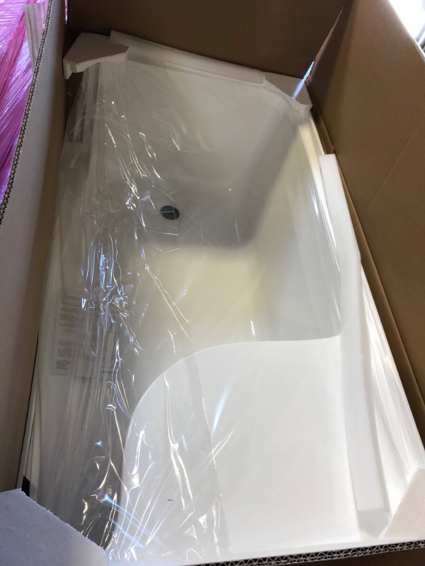 Photo 3 of Aquatique 60" x 32" Left Drain, Shower Base - SM-SB537W
