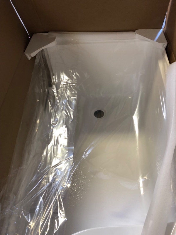 Photo 4 of Aquatique 60" x 32" Left Drain, Shower Base - SM-SB537W
