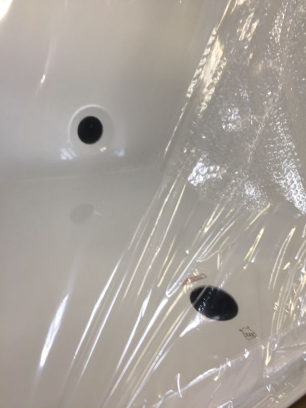 Photo 3 of Aqua Eden 60 Acrylic Alcove Bathtub with Left Hand Drain and Overflow Hole, White