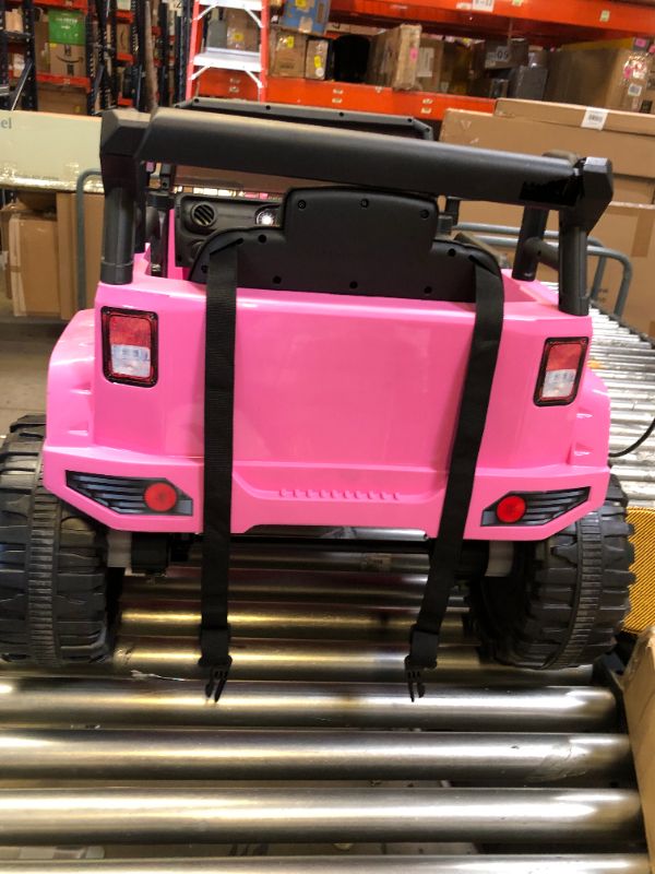 Photo 6 of Best Choice Products Kids 12V Ride On Truck, Battery Powered Toy Car w/ Spring Suspension, Remote Control, 3 Speeds, LED Lights, Bluetooth - Pink
steering is broken and wheel is unnattached - back handle bar broken and front windshield broken
